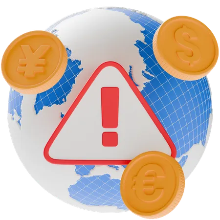 Alerta econômico global  3D Icon