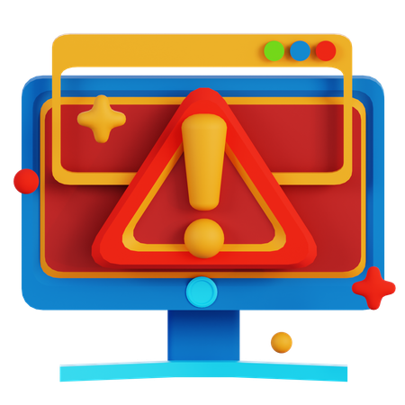 Aviso no computador  3D Icon