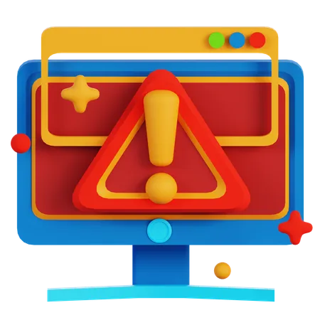 Aviso no computador  3D Icon