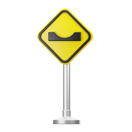 Aviso de queda na estrada  3D Icon