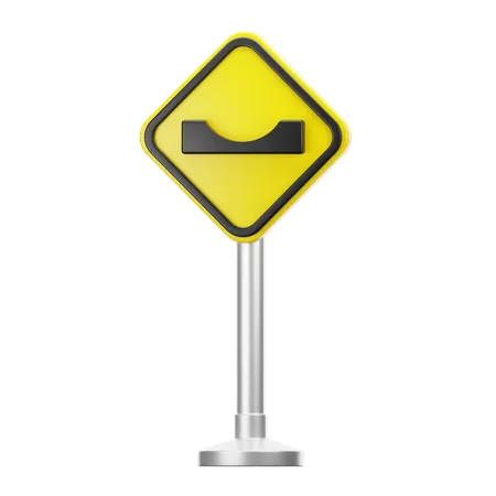 Aviso de queda na estrada  3D Icon