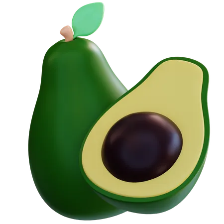 3 D Illustration Avocado 3D Icon