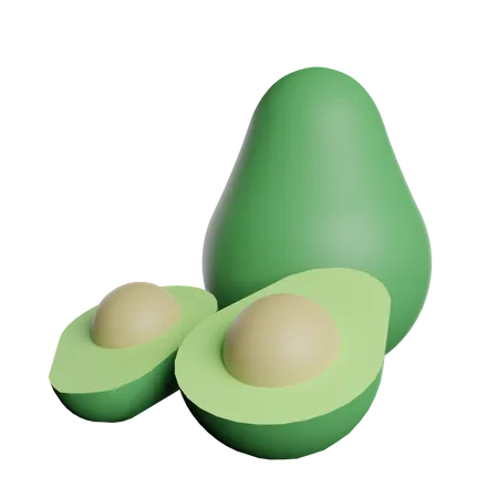 Avocado  3D Illustration