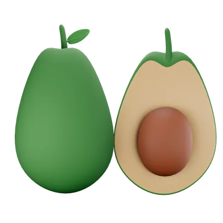 Avocado 3D Illustration