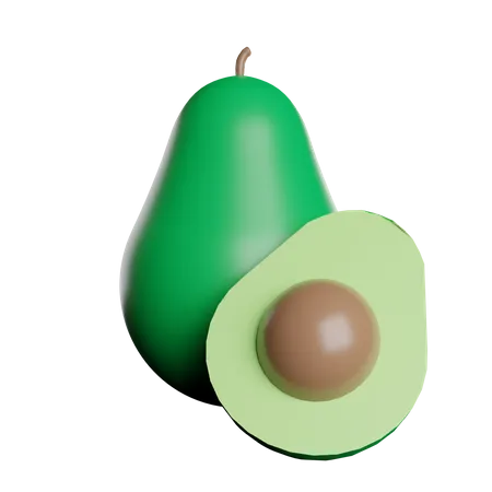 Fresh Avocado Fruit Healthy 3D Illustration