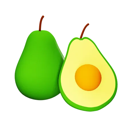 These Are 3 D Avocado Icons Commonly Used In Design And Games 3D Icon