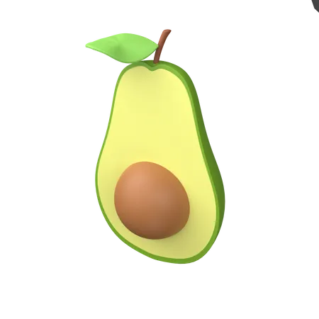 Avocado 3 D Illustration Rendering 3D Icon