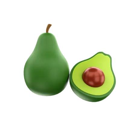3 D Render Fruit Avocado Illustration 3D Icon