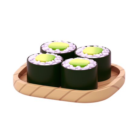 Avocado Hosomaki  3D Icon