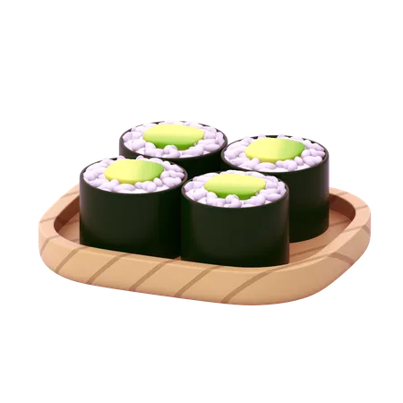 Avocado Hosomaki  3D Icon