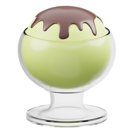 Avocado Ice Cream Bowl  3D Icon