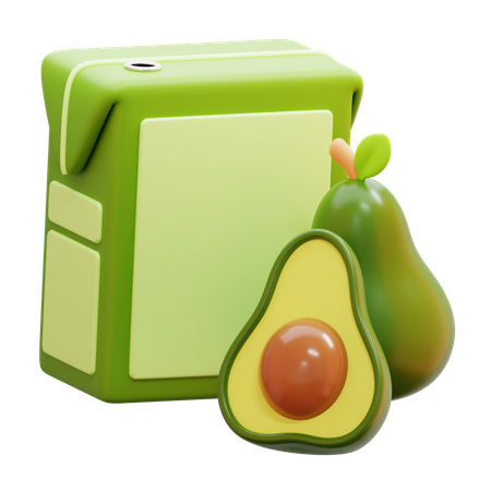 Avocado Juice Box  3D Icon