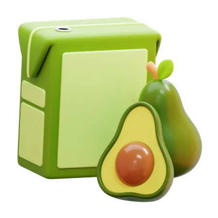 Avocado Juice Box  3D Icon