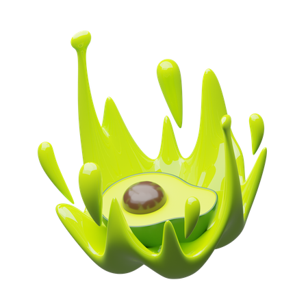 Avocado splash  3D Icon