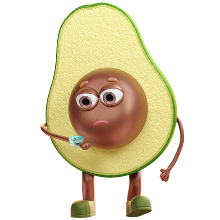 Avocado Watching Clock  3D Icon