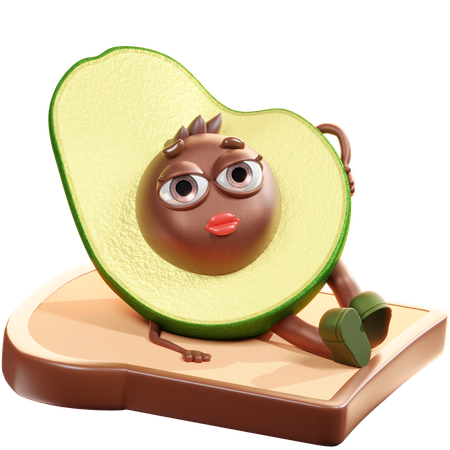 Avocado With Toast  3D Icon