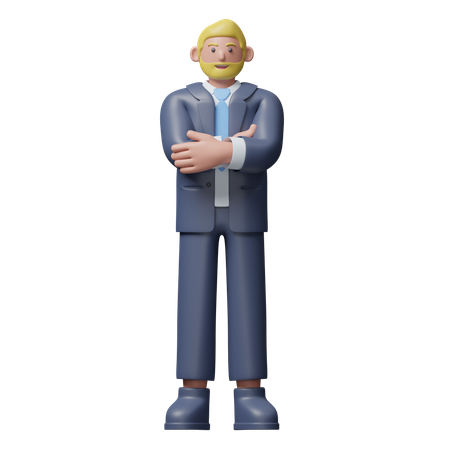 Un avocat debout avec confiance  3D Illustration