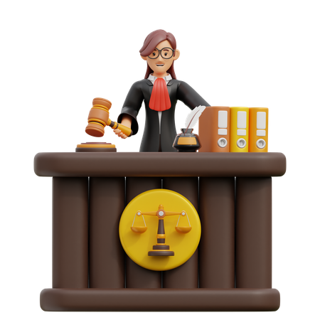 Une avocate à la table  3D Icon