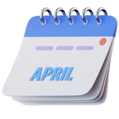 Calendrier d'avril  3D Icon