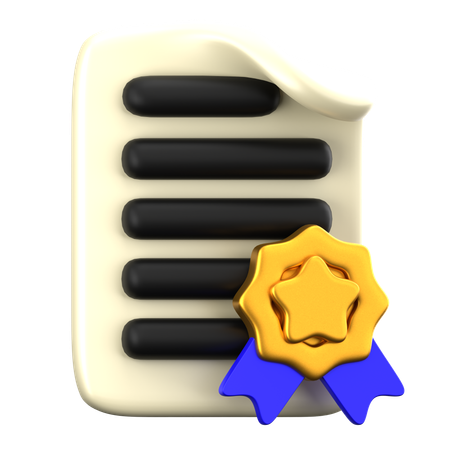 Award Certificate  3D Icon