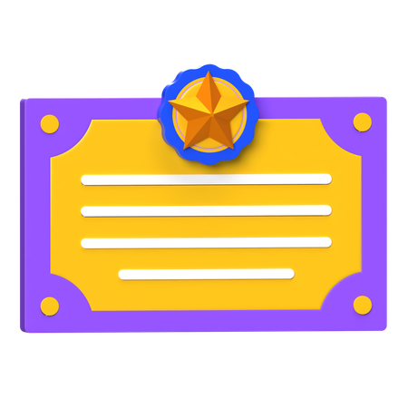 Award Certificate  3D Icon
