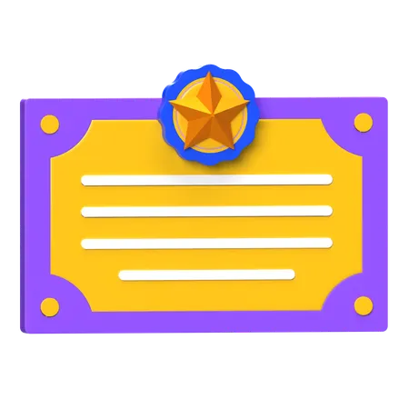 Award Certificate  3D Icon
