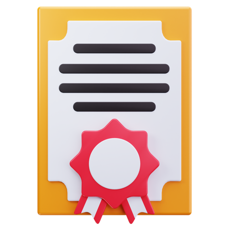 Award Certificate  3D Icon