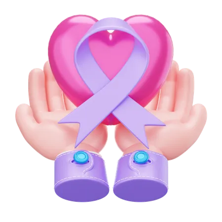 Awareness ribbon Cancer  3D Icon