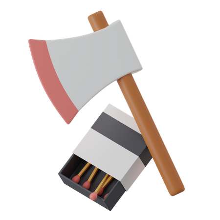 Axe And Match Box  3D Icon