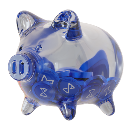 Axie Infinity (AXS) Clear Glass Piggy Bank 3D Icon