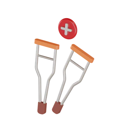 Axilla Crutches  3D Illustration