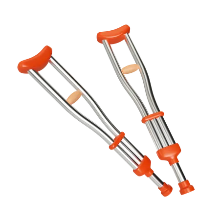 Axilla Crutches  3D Illustration