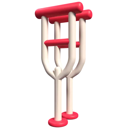 Axilla Crutches  3D Illustration