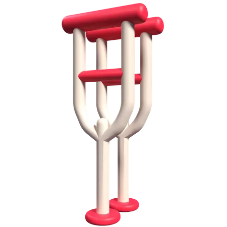 Axilla Crutches 3D Illustration