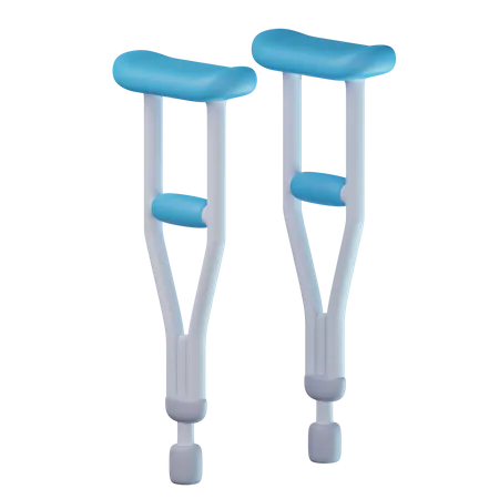 Axilla Crutches 3D Icon