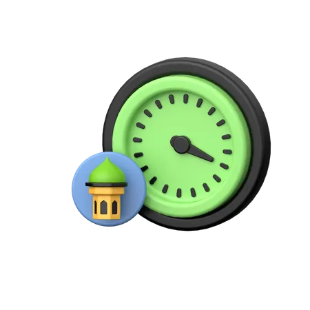 A 3 D Icon Displaying Azan Times Representing The Call To Prayer In Islam With Clarity And Elegance For Easy Reference 3D Icon