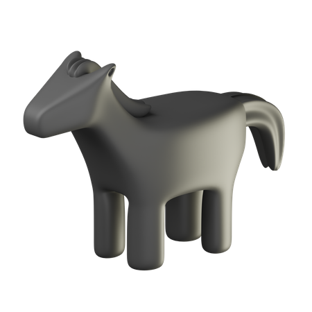 Cavalo escuro  3D Icon