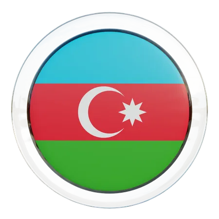 Azerbaijan Flag Glass  3D Illustration