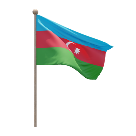 Azerbaijan Flagpole  3D Flag