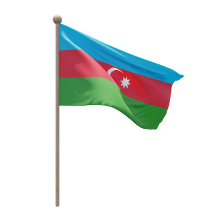 Azerbaijan Flagpole  3D Flag