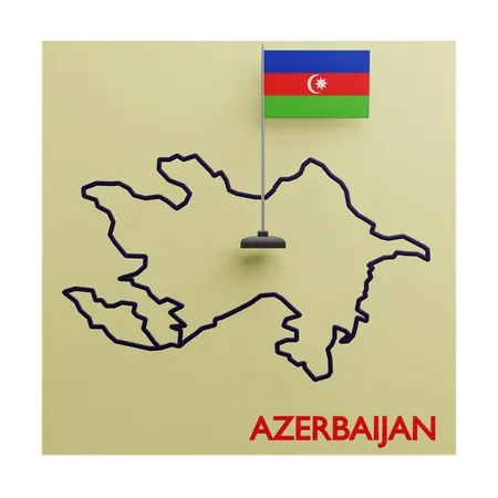 Azerbaijan Map  3D Icon