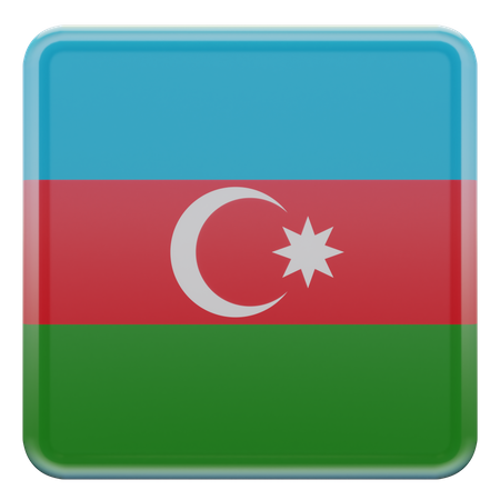 Azerbaijan Square Flag  3D Icon