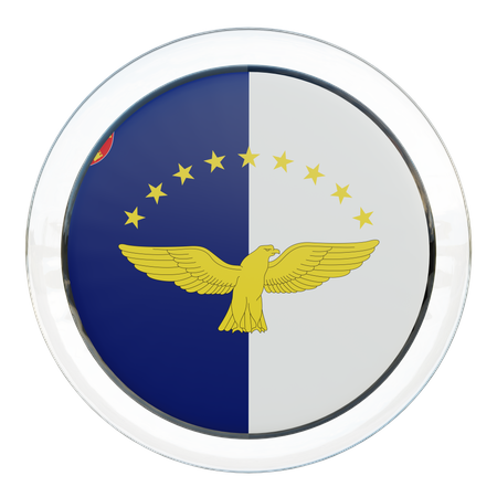Azores Round Flag  3D Icon