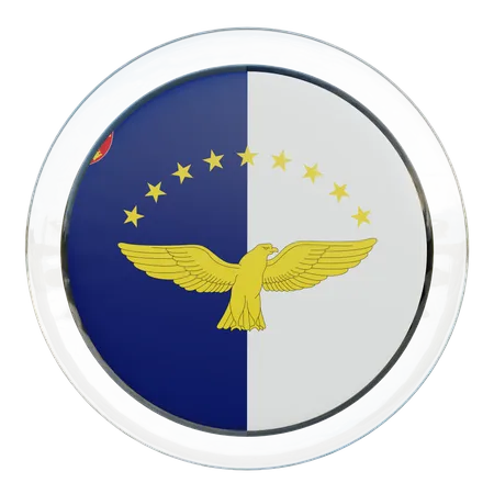 Azores Round Flag  3D Icon