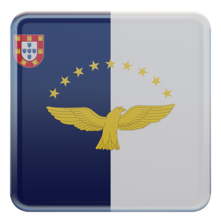 Azores Square Flag  3D Icon