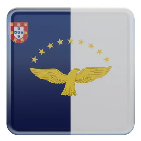 Azores Square Flag  3D Icon