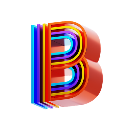 B  3D Icon