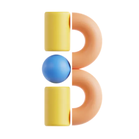 B  3D Icon