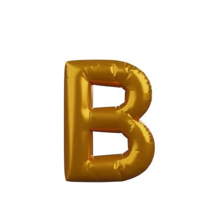 3 D Illustration Of Golden Balloon Concept Alphabet B 3D Illustration