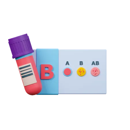 ABO Blood Group Slide Test With B Group Result 3D Icon